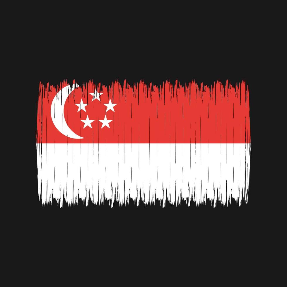 brosse drapeau de singapour vecteur