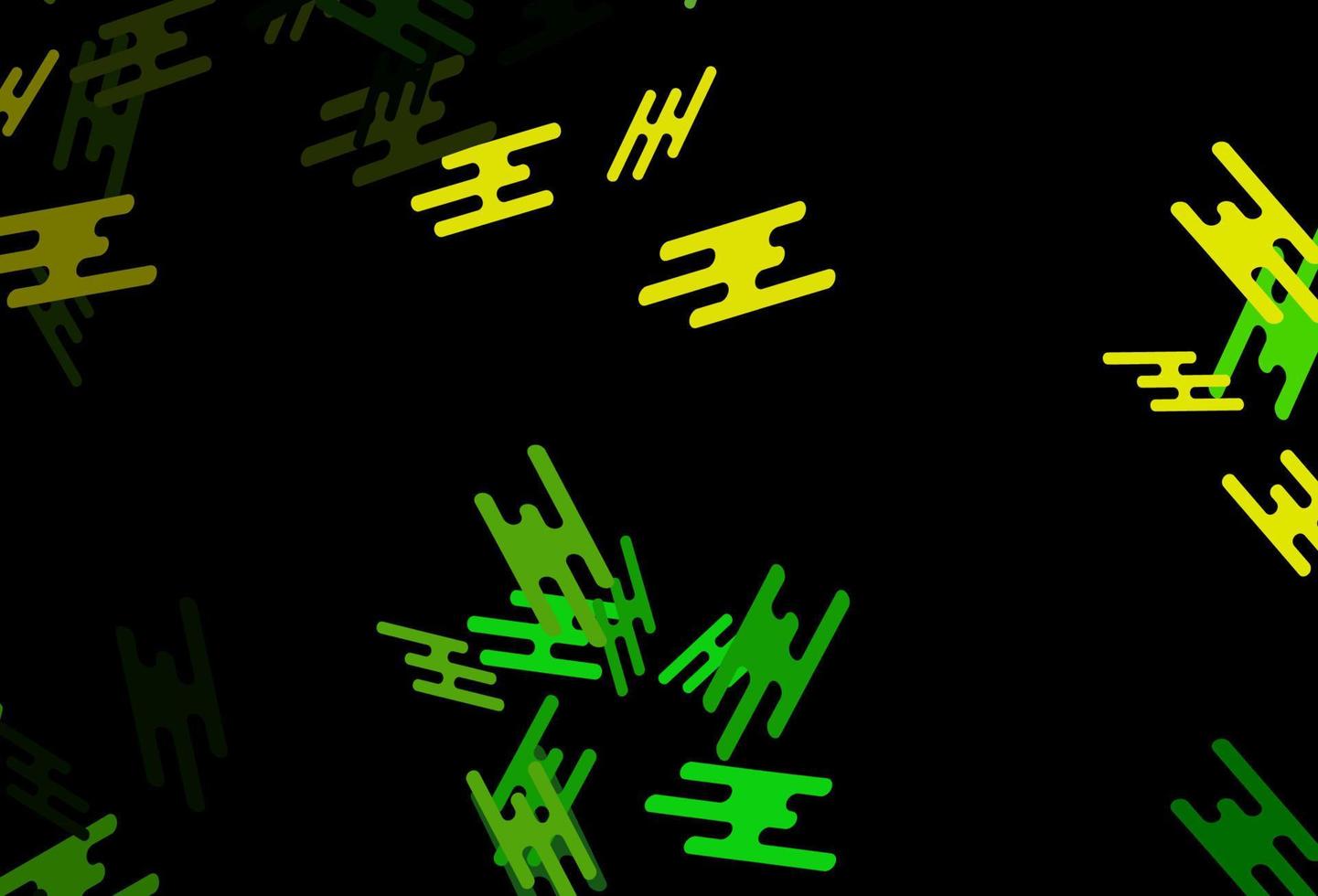toile de fond de vecteur vert foncé, jaune avec de longues lignes.
