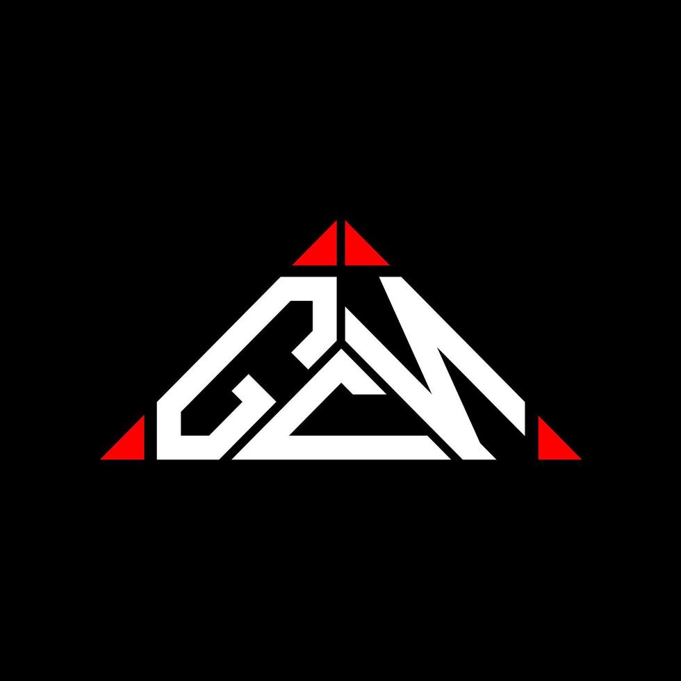 conception créative du logo de lettre gcn avec graphique vectoriel, logo gcn simple et moderne en forme de triangle rond. vecteur