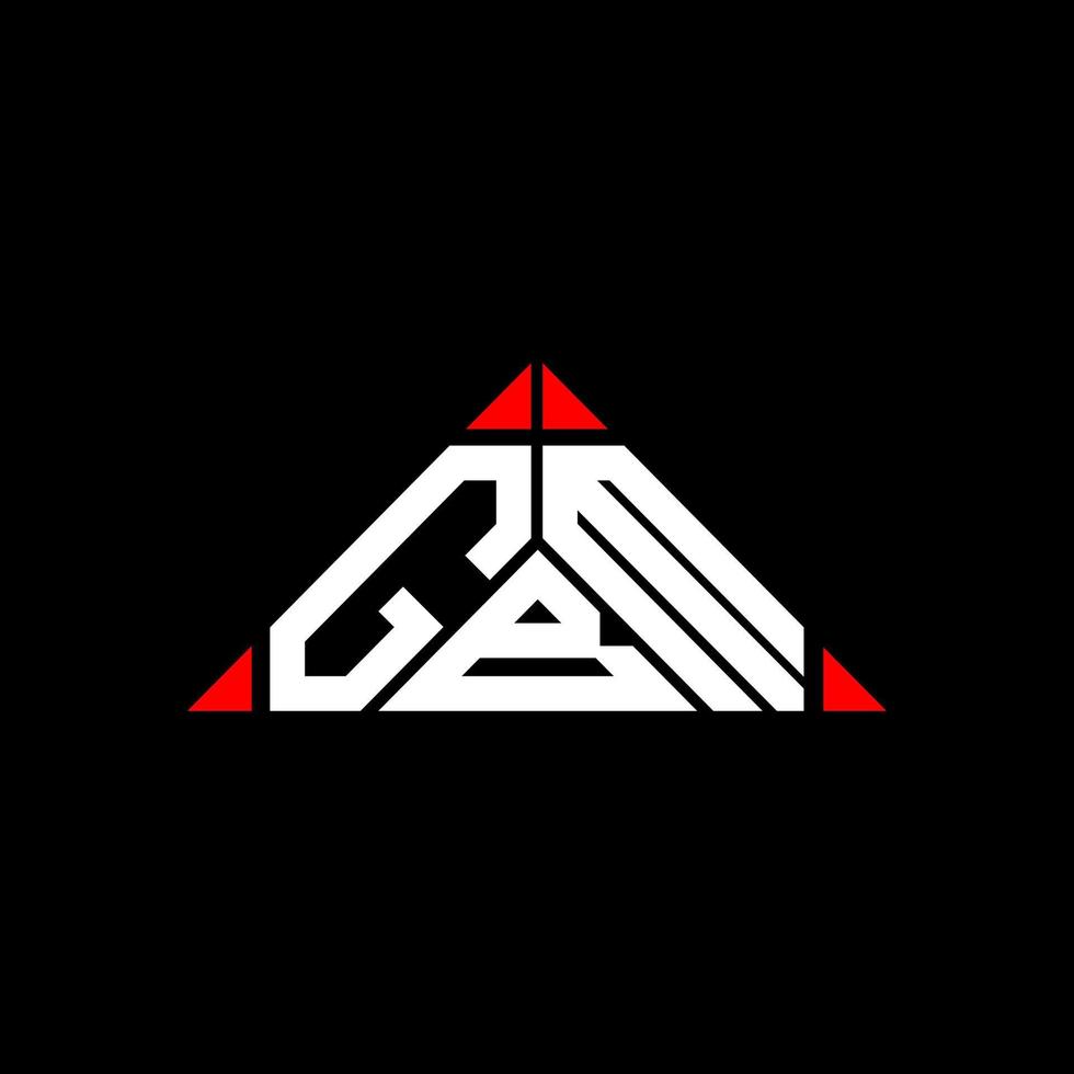 conception créative du logo de lettre gbm avec graphique vectoriel, logo gbm simple et moderne en forme de triangle rond. vecteur