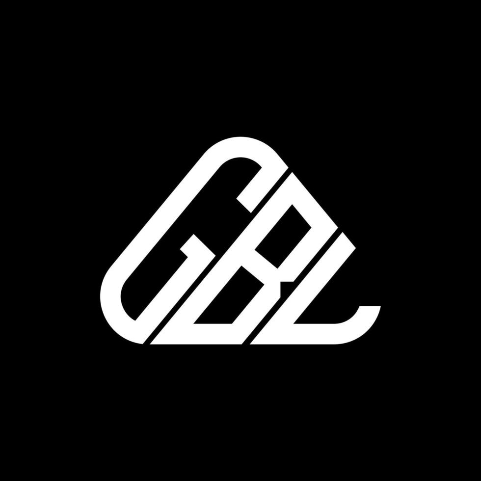 conception créative du logo de lettre gbl avec graphique vectoriel, logo gbl simple et moderne en forme de triangle rond. vecteur