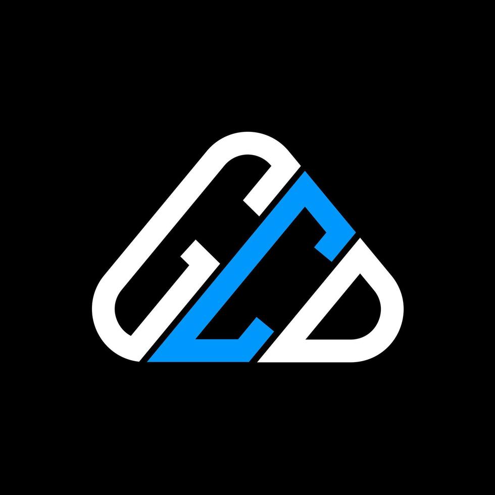 conception créative du logo de la lettre gcd avec graphique vectoriel, logo gcd simple et moderne en forme de triangle rond. vecteur
