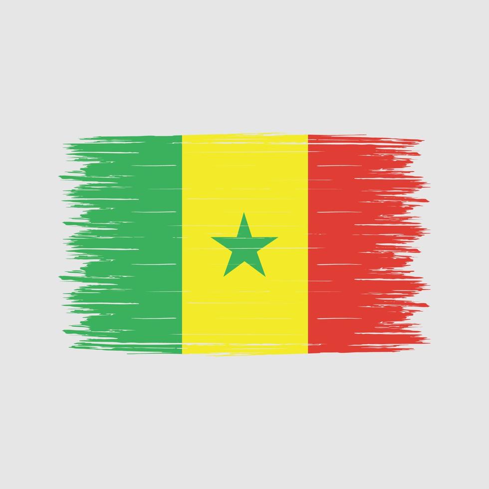 pinceau drapeau sénégal vecteur