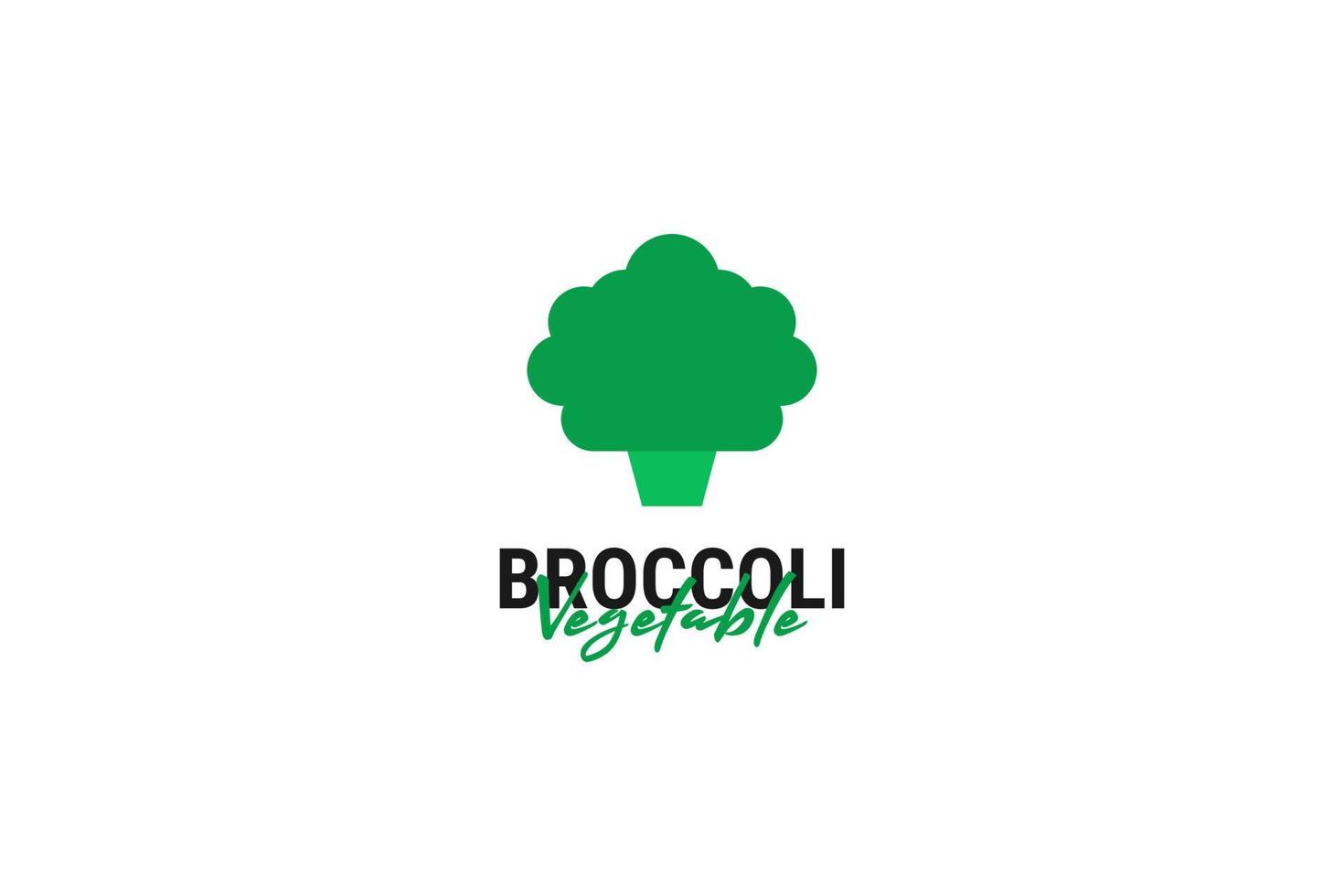 illustration de modèle vectoriel de conception de logo de légumes de brocoli plat