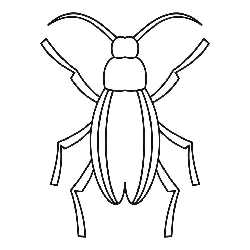 icône de longicorne grammoptera, style de contour vecteur