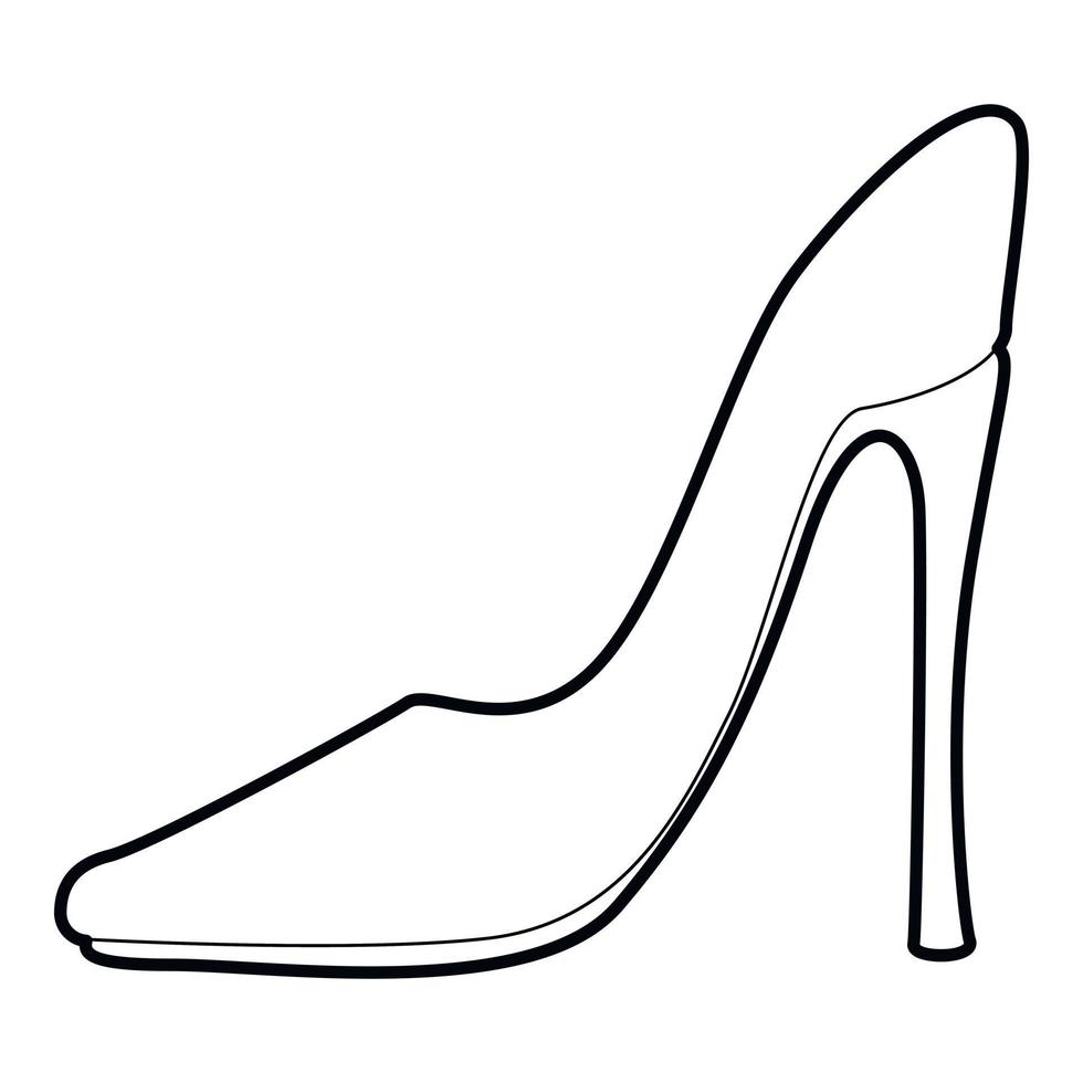 icône de chaussure, style de contour vecteur