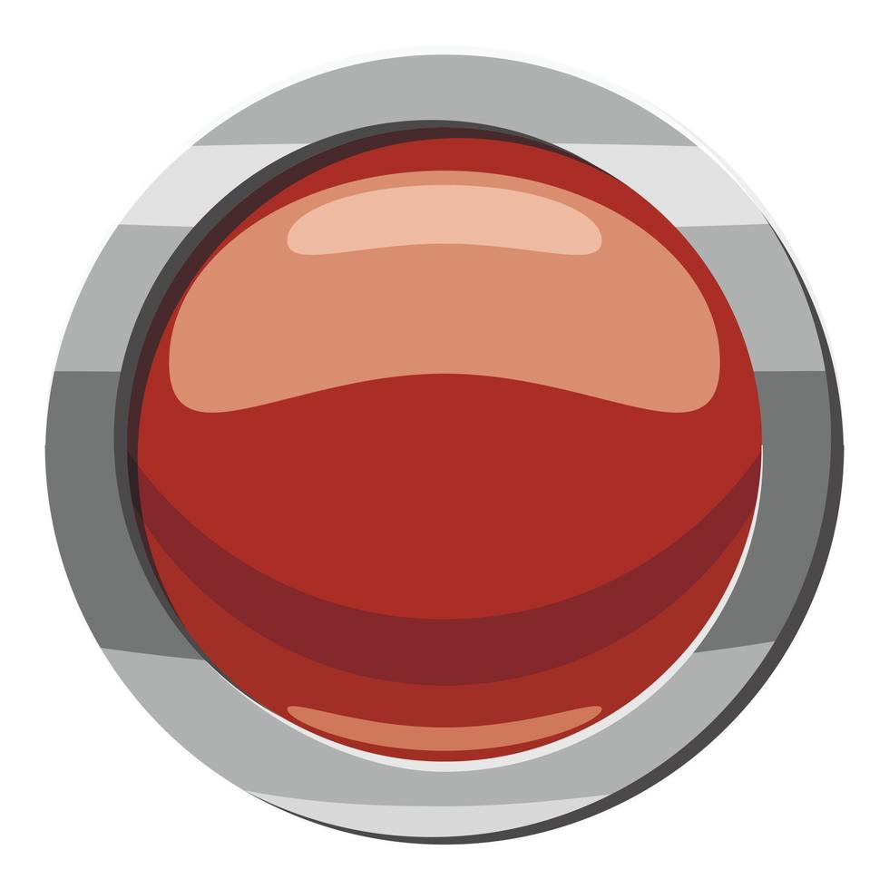 icône de bouton marron, style cartoon vecteur