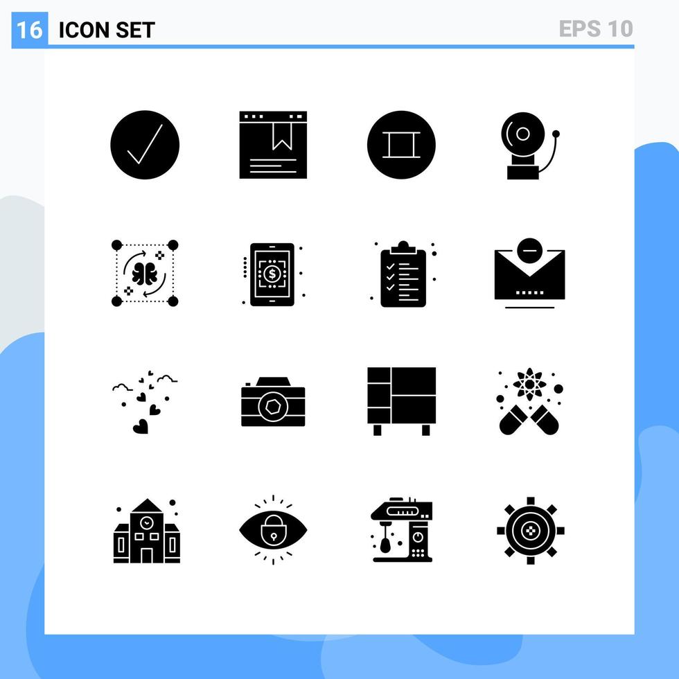 ensemble de 16 symboles d'icônes d'interface utilisateur modernes signes pour prendre d'assaut les croyances de fichiers processus éléments de conception vectoriels modifiables à l'école vecteur