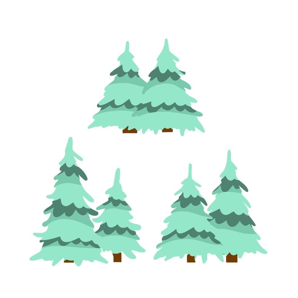 arbre d'hiver. neige sur les branches. élément de la nature et des forêts. illustration plate de dessin animé. saison froide. décorations de nouvel an et de noël vecteur