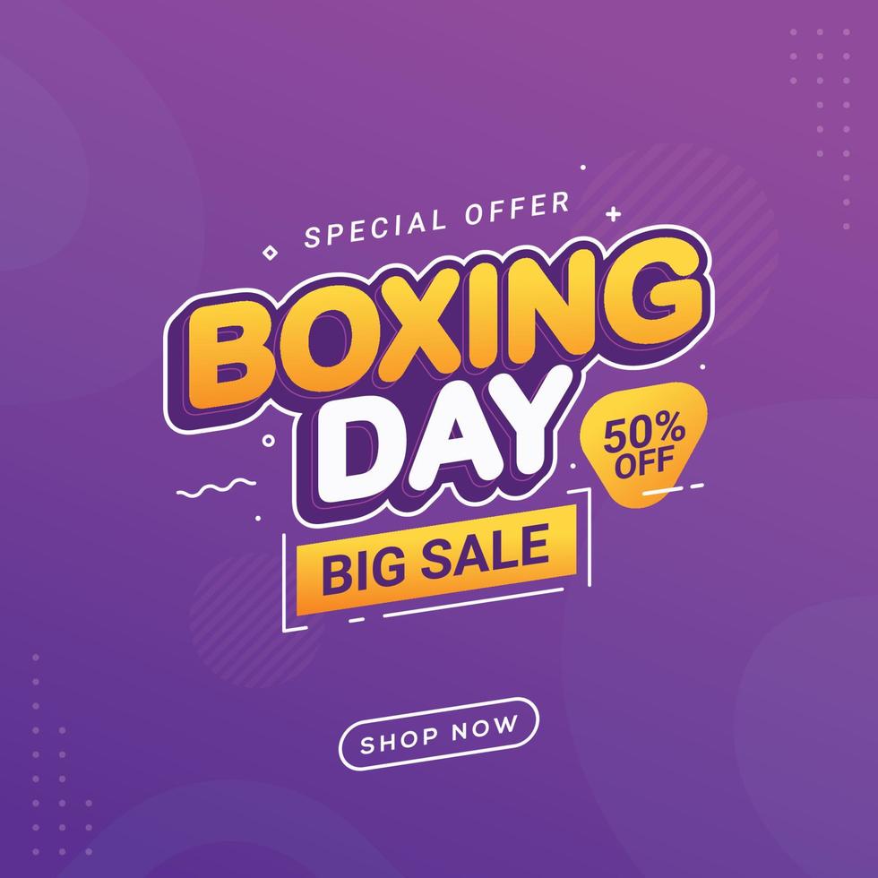 boxing day vente bannière remise offre spéciale prix remise promotion vecteur