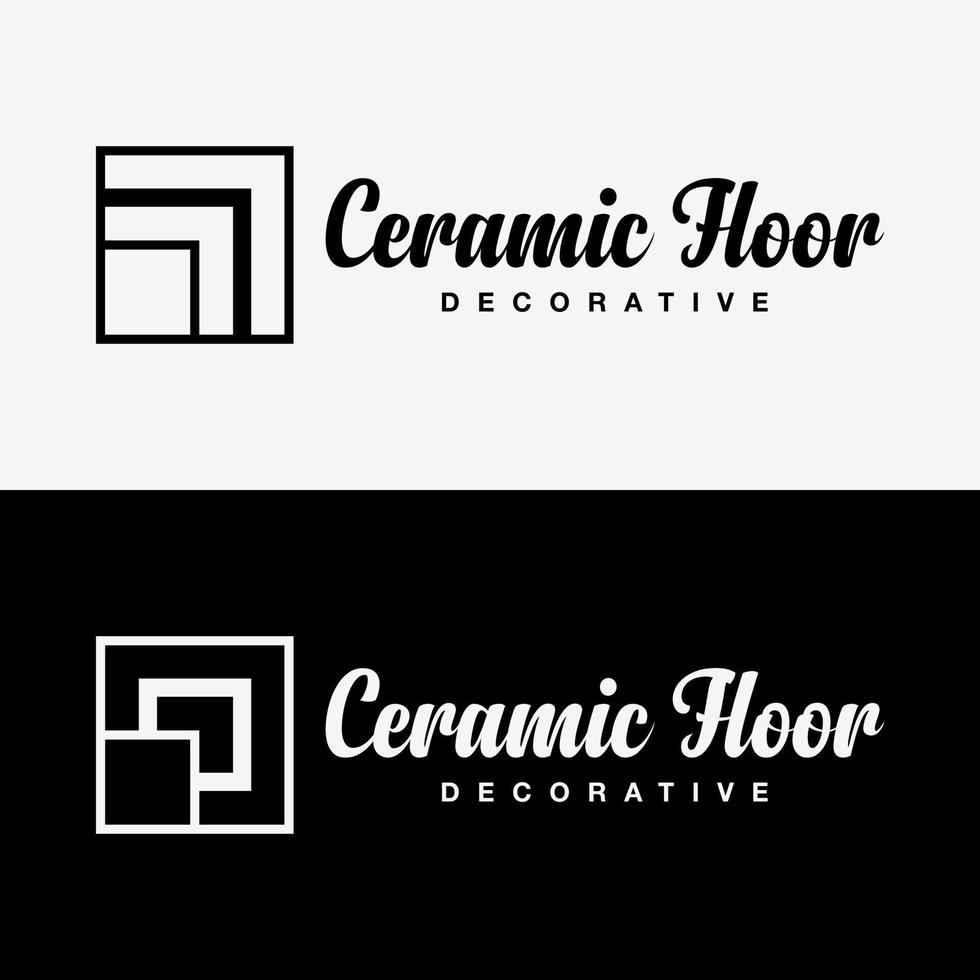 ensemble style carré élégant luxe céramique décoration intérieur matériel marque identité logo design vecteur