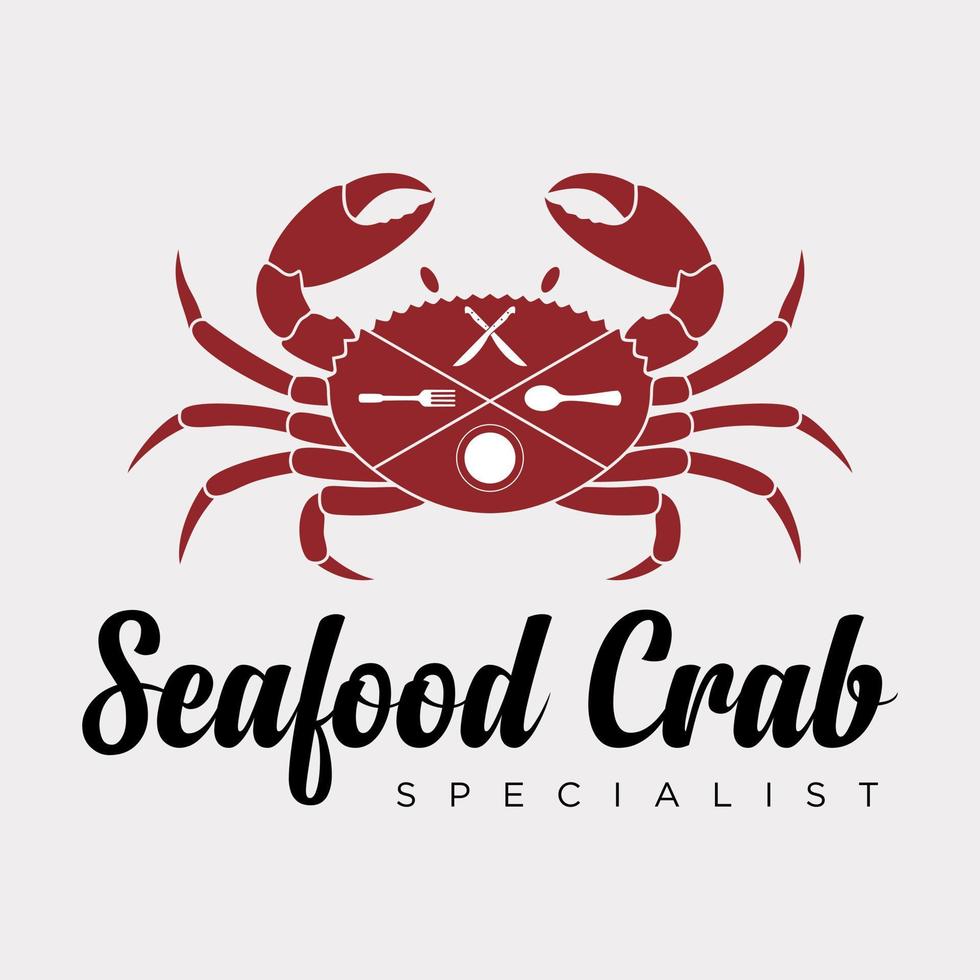 ensemble crabe homard mascotte icône fruits de mer restaurant menu délicieux identité entreprise logo design vecteur