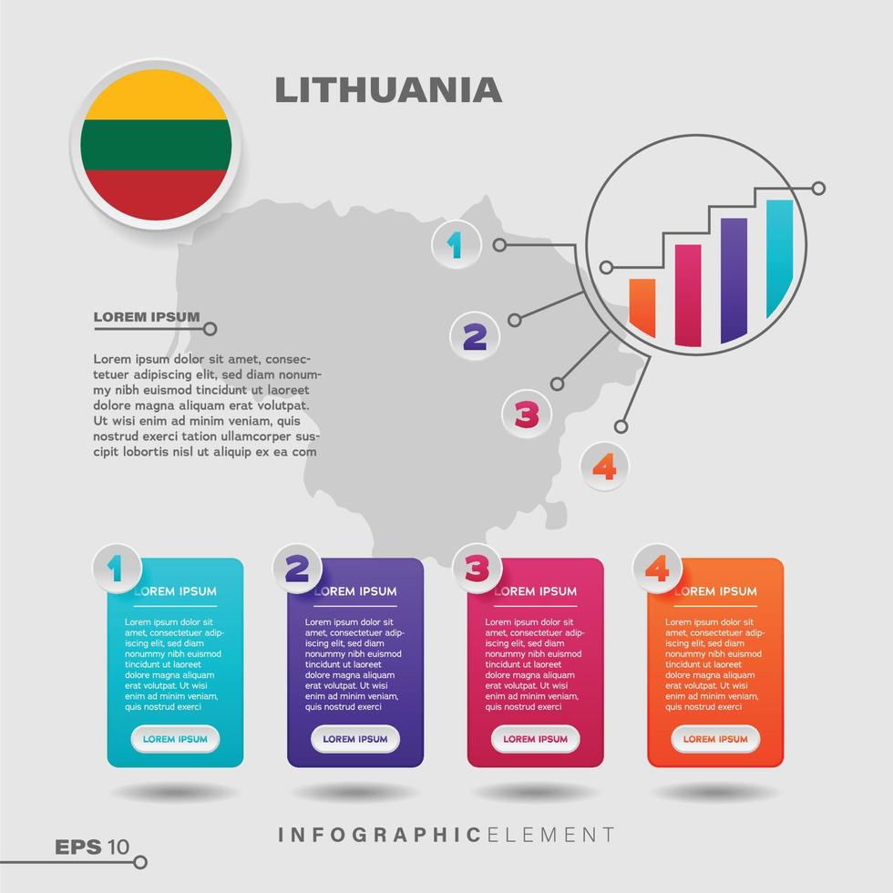 élément infographique graphique lituanie vecteur
