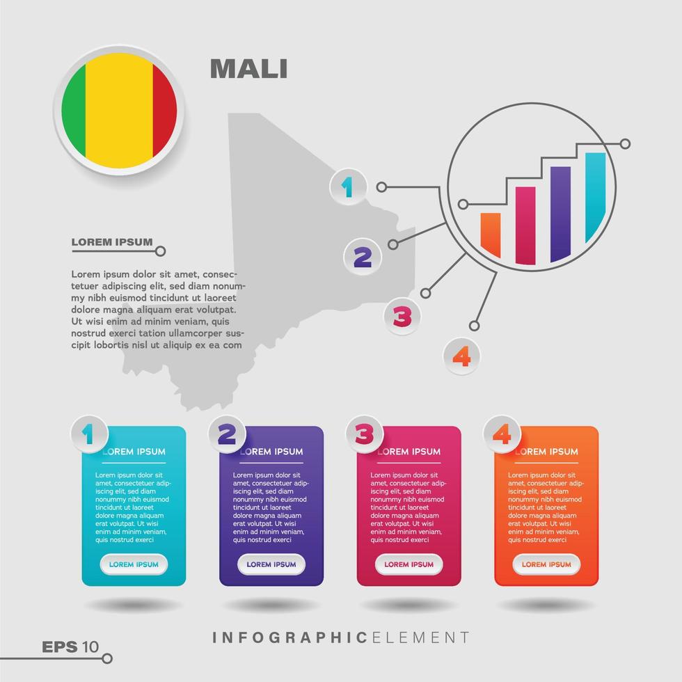 Élément infographique du graphique mali vecteur