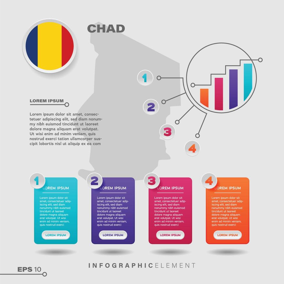 Élément infographique du Tchad vecteur