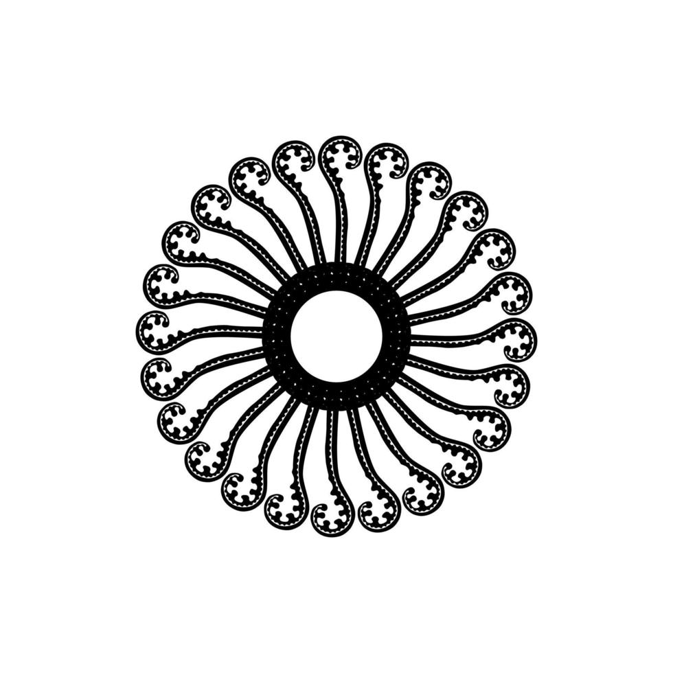 en forme de cercle fabriqué à partir de la composition de silhouette de plante de fougère. mandala contemporain moderne pour le logo, l'ornement, la décoration ou la conception graphique. illustration vectorielle vecteur