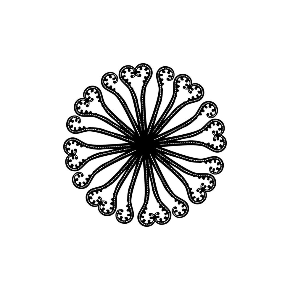 en forme de cercle fabriqué à partir de la composition de silhouette de plante de fougère. mandala contemporain moderne pour le logo, l'ornement, la décoration ou la conception graphique. illustration vectorielle vecteur