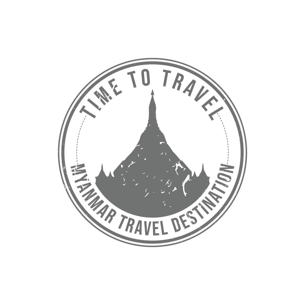 myanmar destination de voyage grunge rubber stamp vecto vecteur