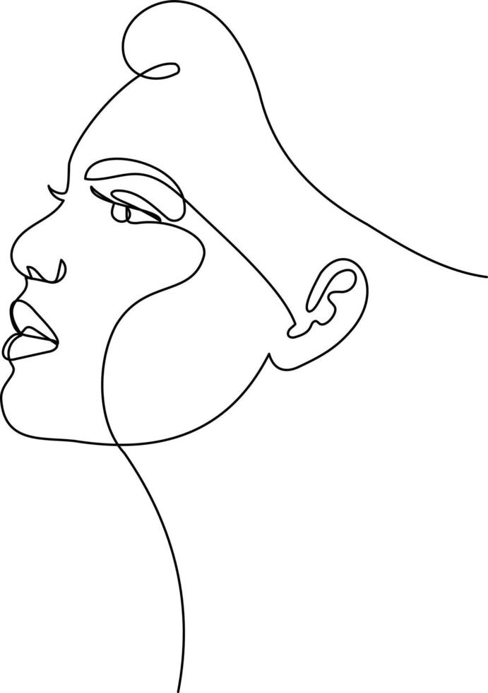 portrait de mode lineart de belle jeune femme vecteur