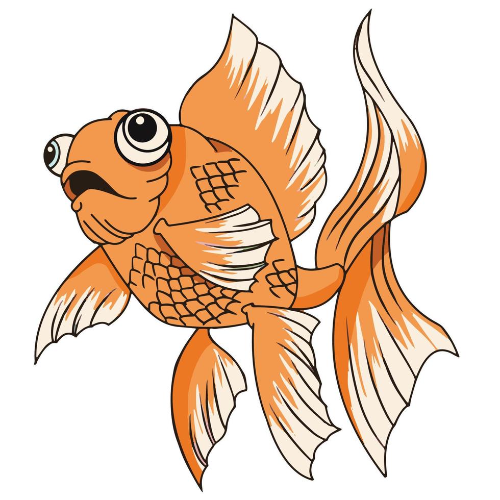 illustration de poisson d'or sur fond blanc vecteur