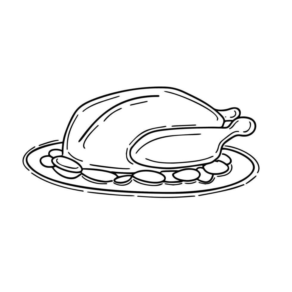 nourriture de noël traditionnelle illustration de canard à la viande cuite au four vecteur