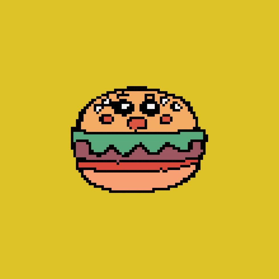 illustration de hamburger, illustration vectorielle de pixel de style plat vecteur