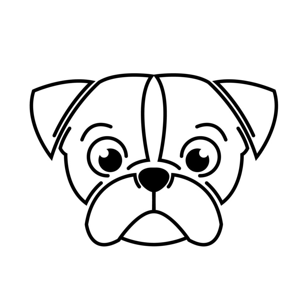 dessin au trait noir et blanc de tête de chien. bon usage pour le symbole, la mascotte, l'icône, l'avatar, le tatouage, la conception de t-shirt, le logo ou toute conception vecteur