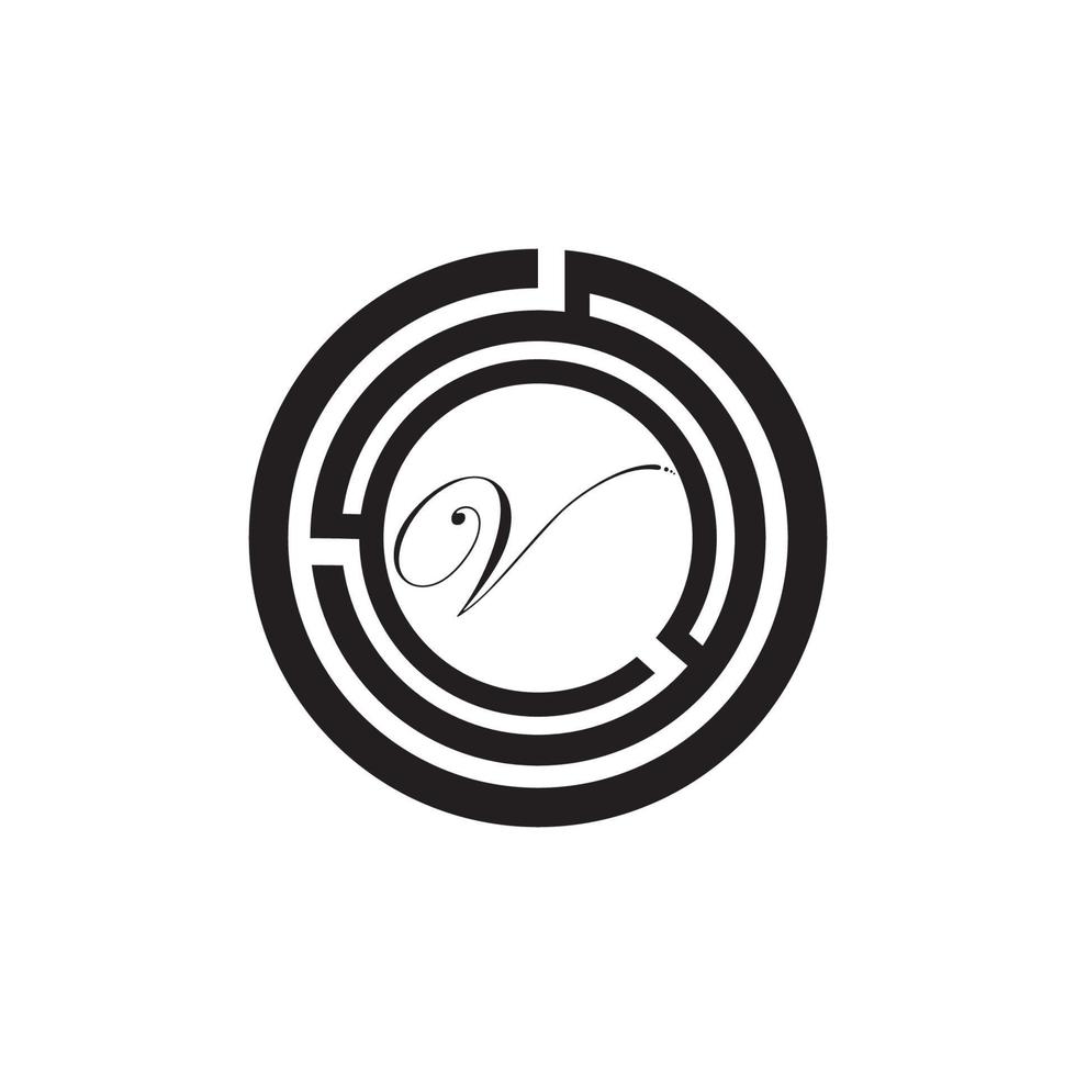 modèle de conception de logo vectoriel d'unité abstraite d'entreprise lettre v