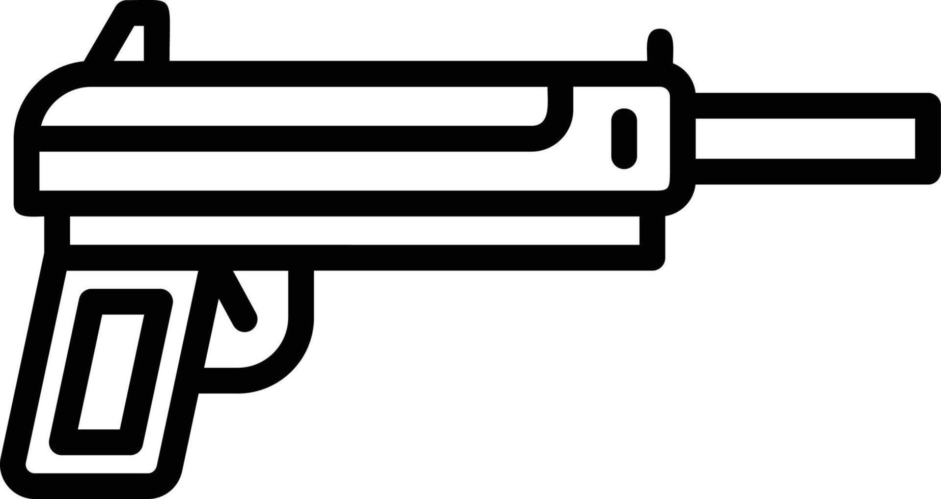 icône de ligne de pistolet vecteur