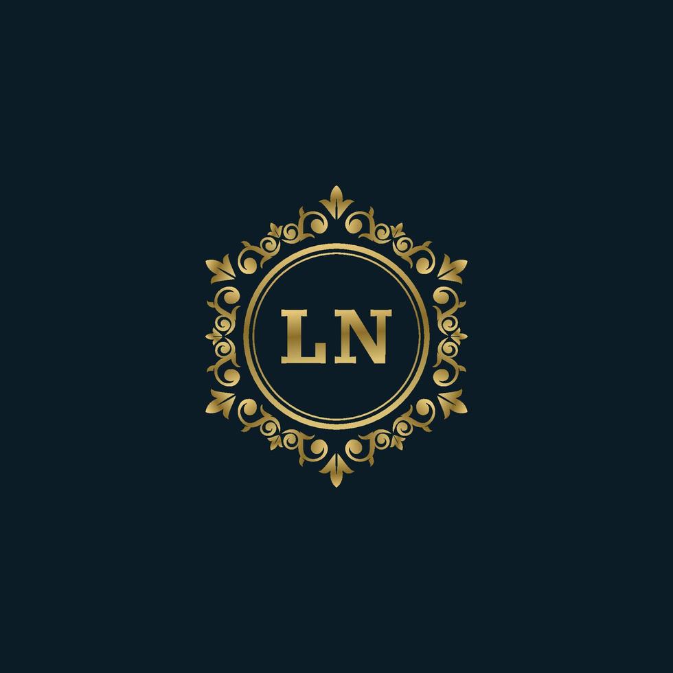 lettre ln logo avec modèle d'or de luxe. modèle vectoriel de logo d'élégance.