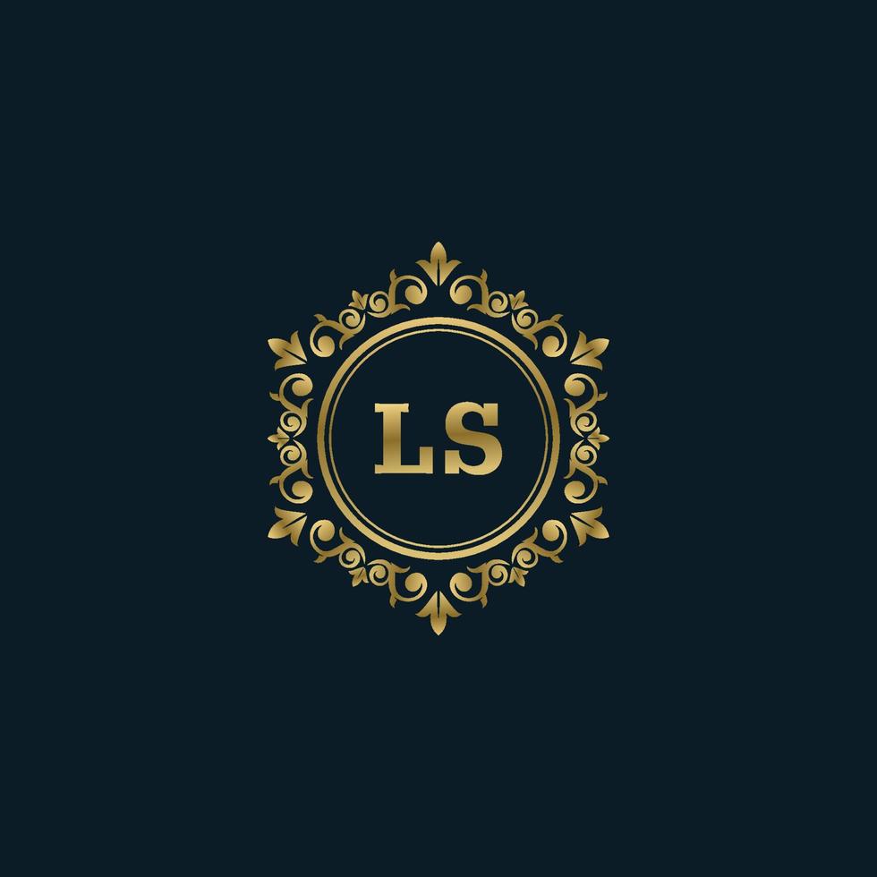 logo lettre ls avec modèle or de luxe. modèle vectoriel de logo d'élégance.