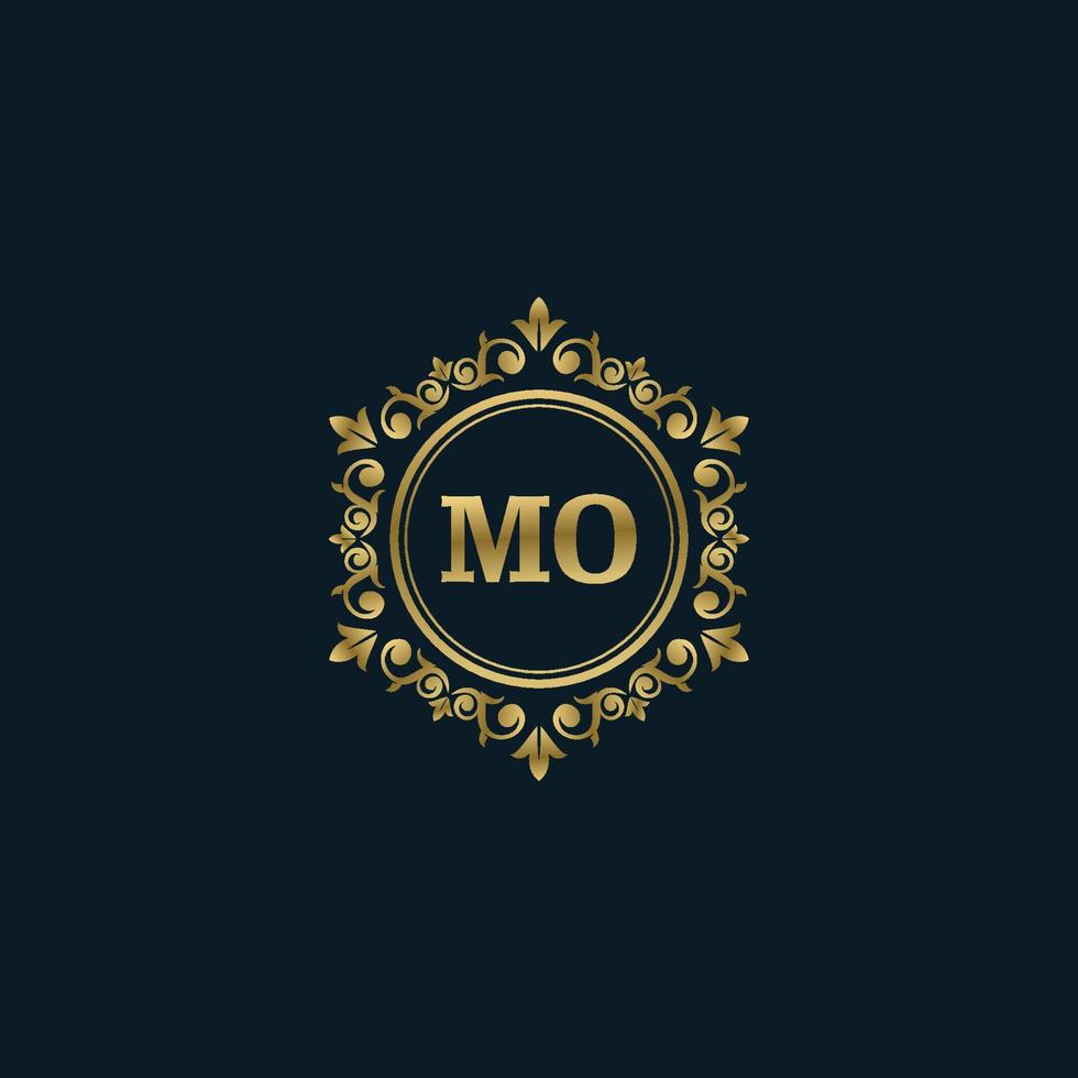 logo lettre mo avec modèle or de luxe. modèle vectoriel de logo d'élégance.