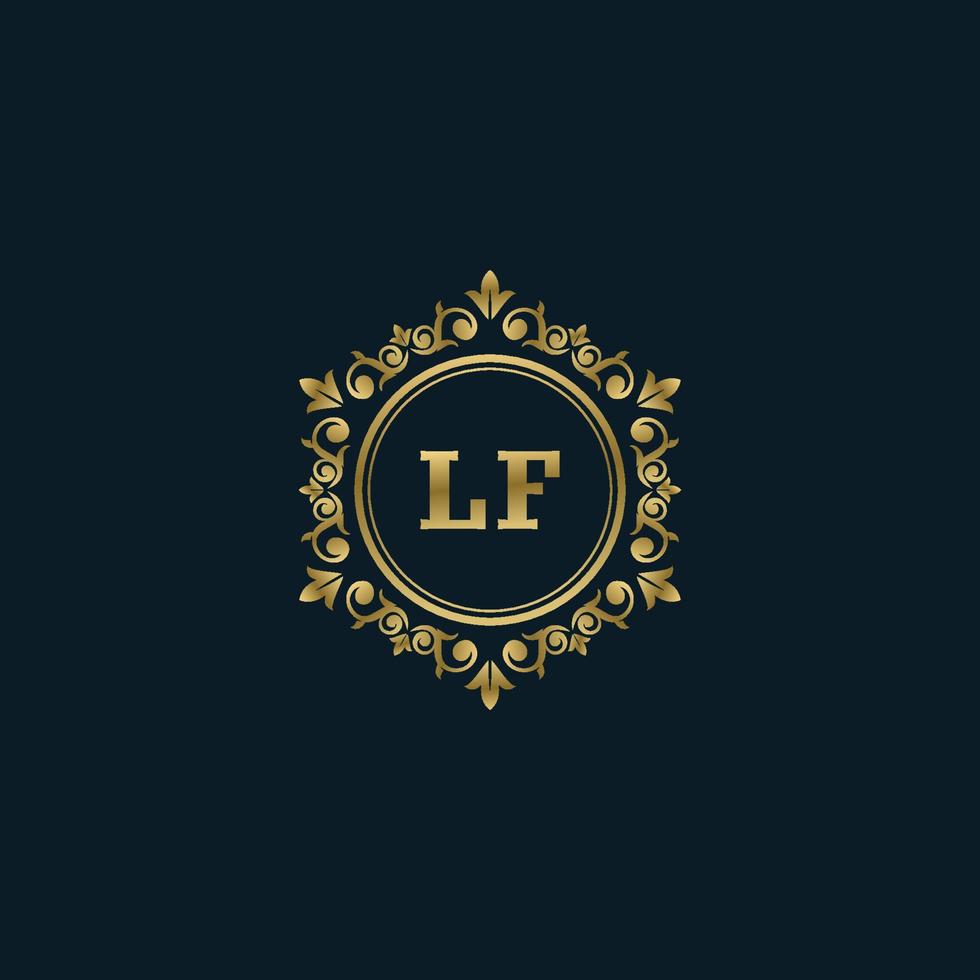 logo lettre lf avec modèle or de luxe. modèle vectoriel de logo d'élégance.