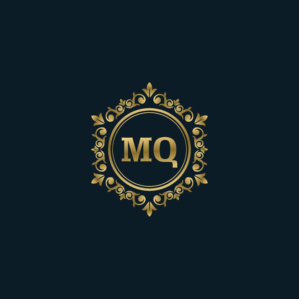 logo lettre mq avec modèle or de luxe. modèle vectoriel de logo d'élégance.