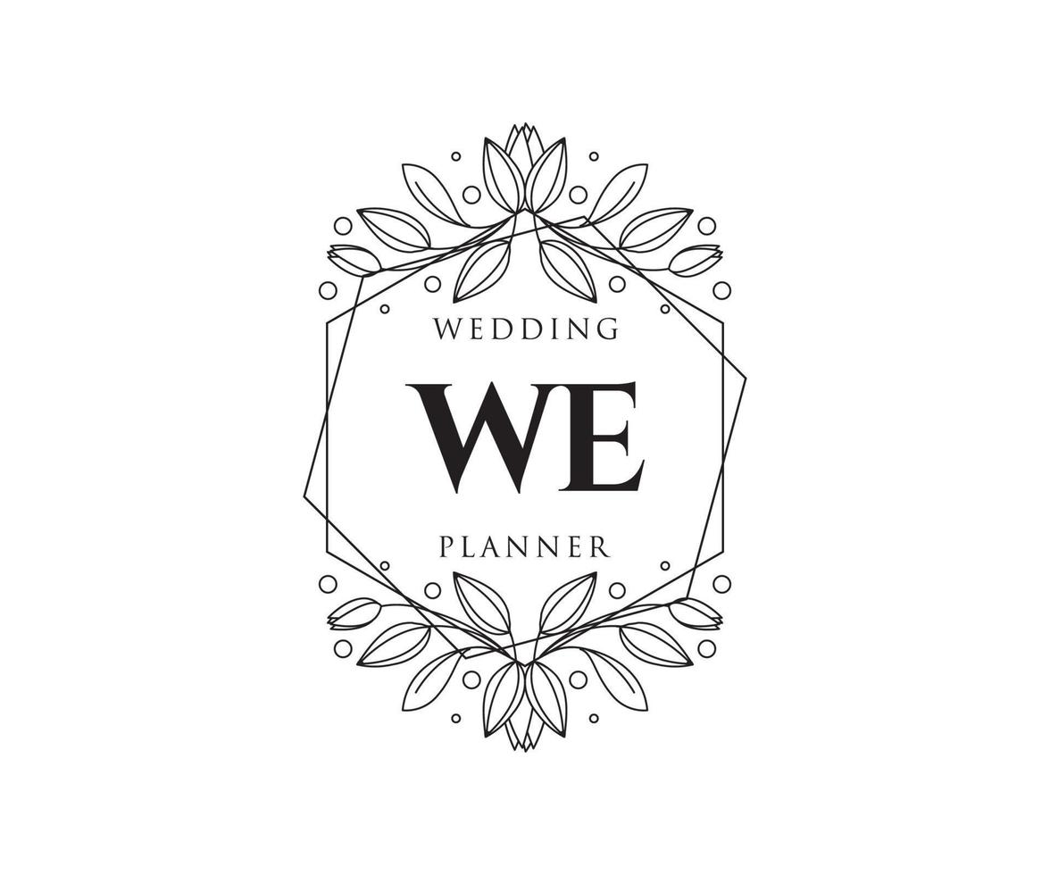 nous initialisons la collection de logos de monogramme de mariage de lettre, modèles minimalistes et floraux modernes dessinés à la main pour les cartes d'invitation, réservez la date, identité élégante pour restaurant, boutique, café en image vectorielle vecteur