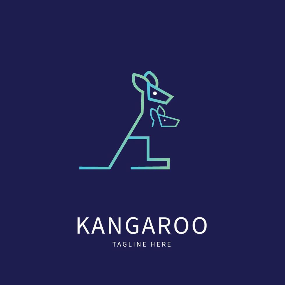 illustration de logo vectoriel dessin animé de mascotte de kangourou australien