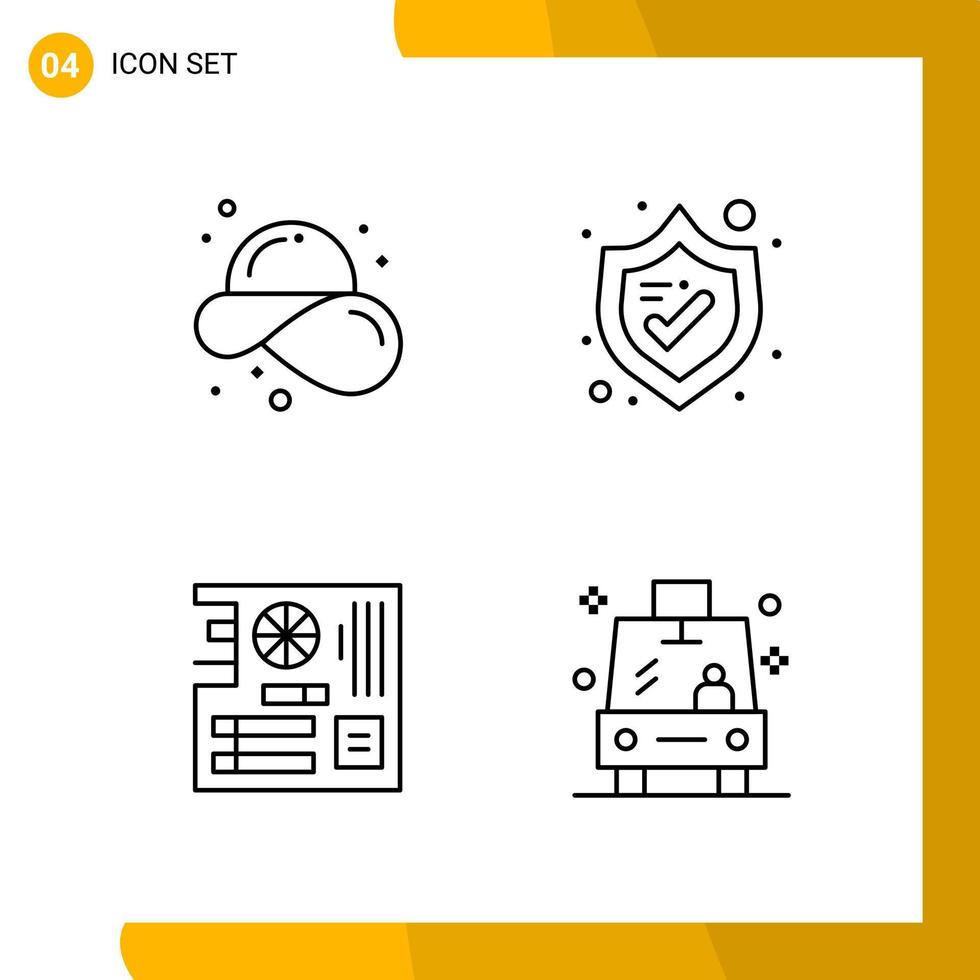 4 symboles de contour de pack d'icônes de style de ligne de jeu d'icônes isolés sur fond blanc pour la conception de sites Web réactifs vecteur