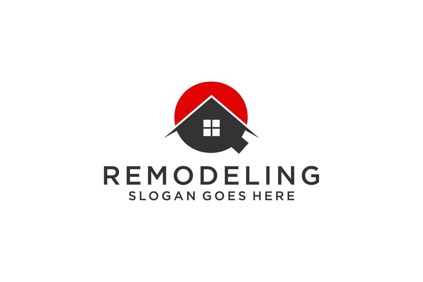 lettre q pour le logo de remodelage immobilier. construction architecture bâtiment élément de modèle de conception de logo. vecteur