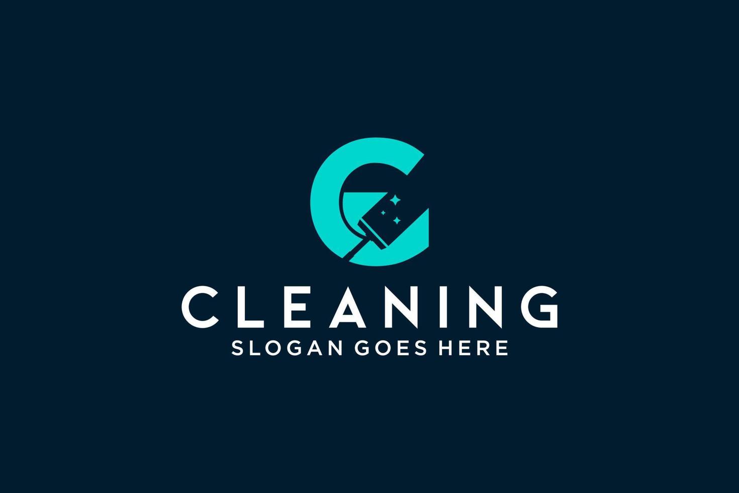 lettre g pour le nettoyage entretien de service propre pour les détails de voiture, modèle vectoriel d'icône de logo de maisons.