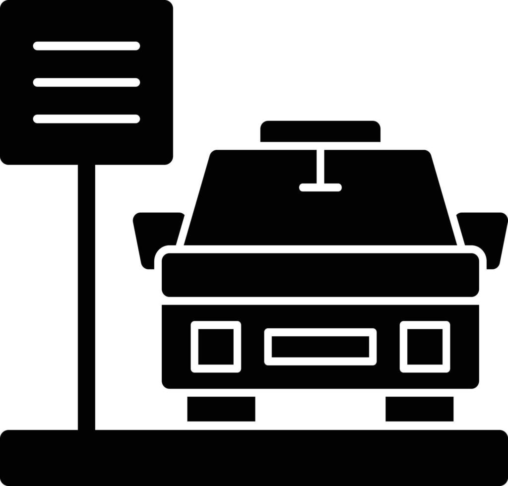 icône de glyphe de taxi vecteur