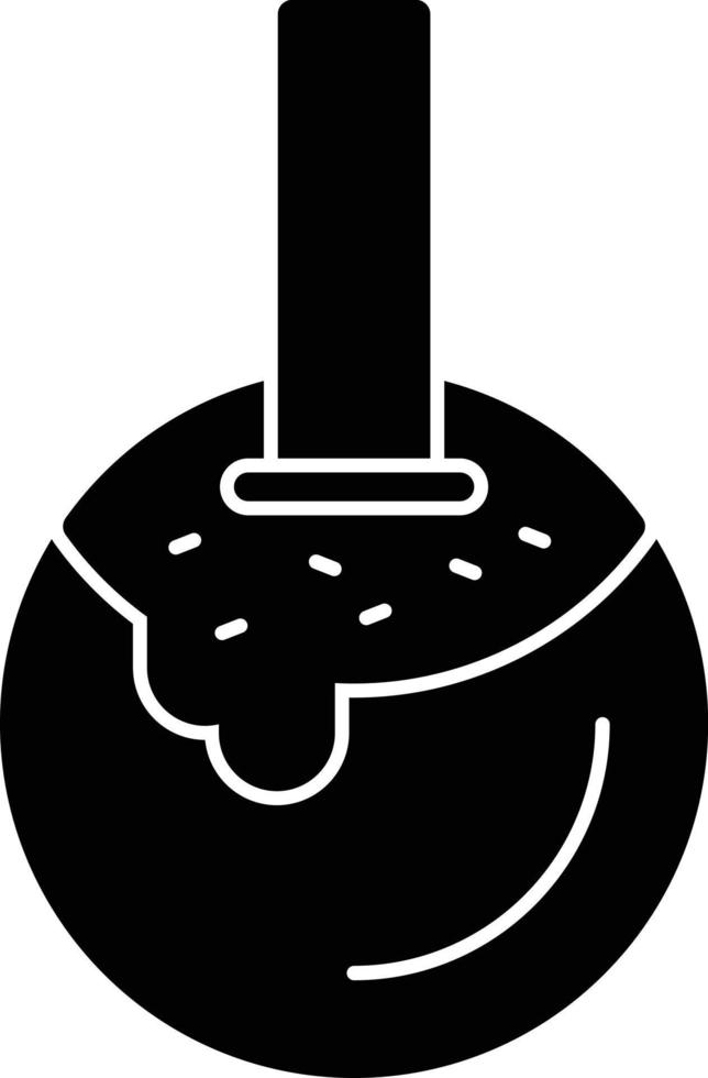icône de glyphe de pomme au caramel vecteur