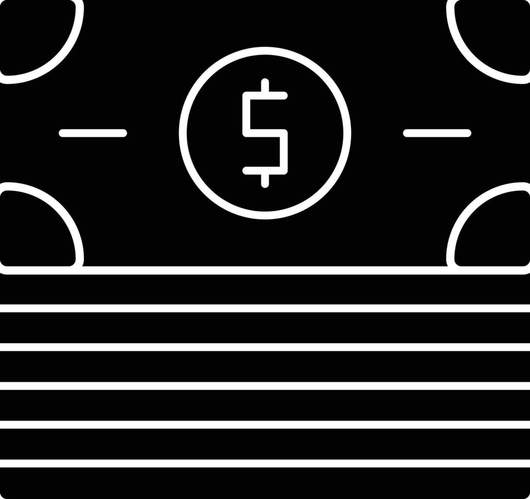 icône de glyphe de billets de banque vecteur