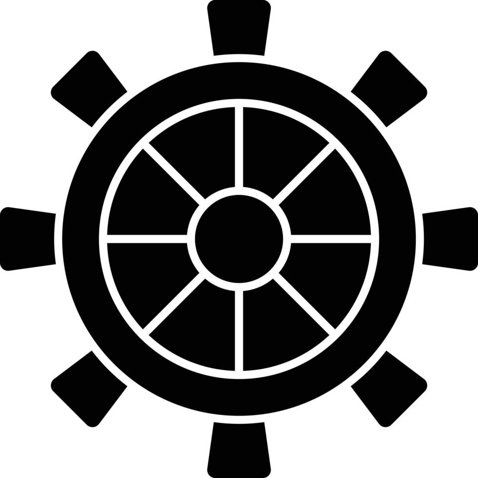 icône de glyphe de gouvernail vecteur