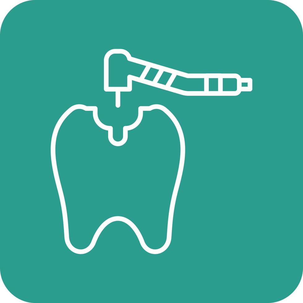 ligne de forage de dent icônes d'arrière-plan de coin rond vecteur