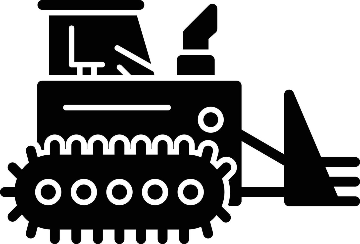 icône de glyphe de bulldozer vecteur
