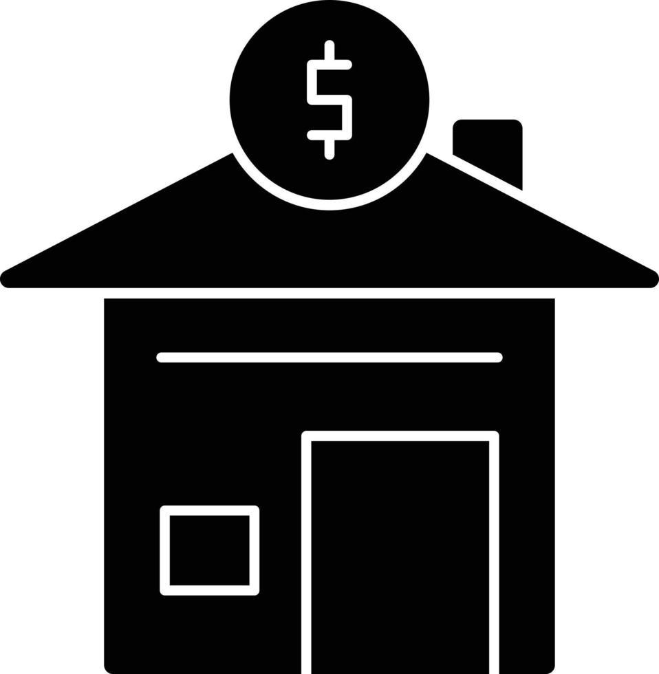 icône de glyphe de prêt hypothécaire vecteur