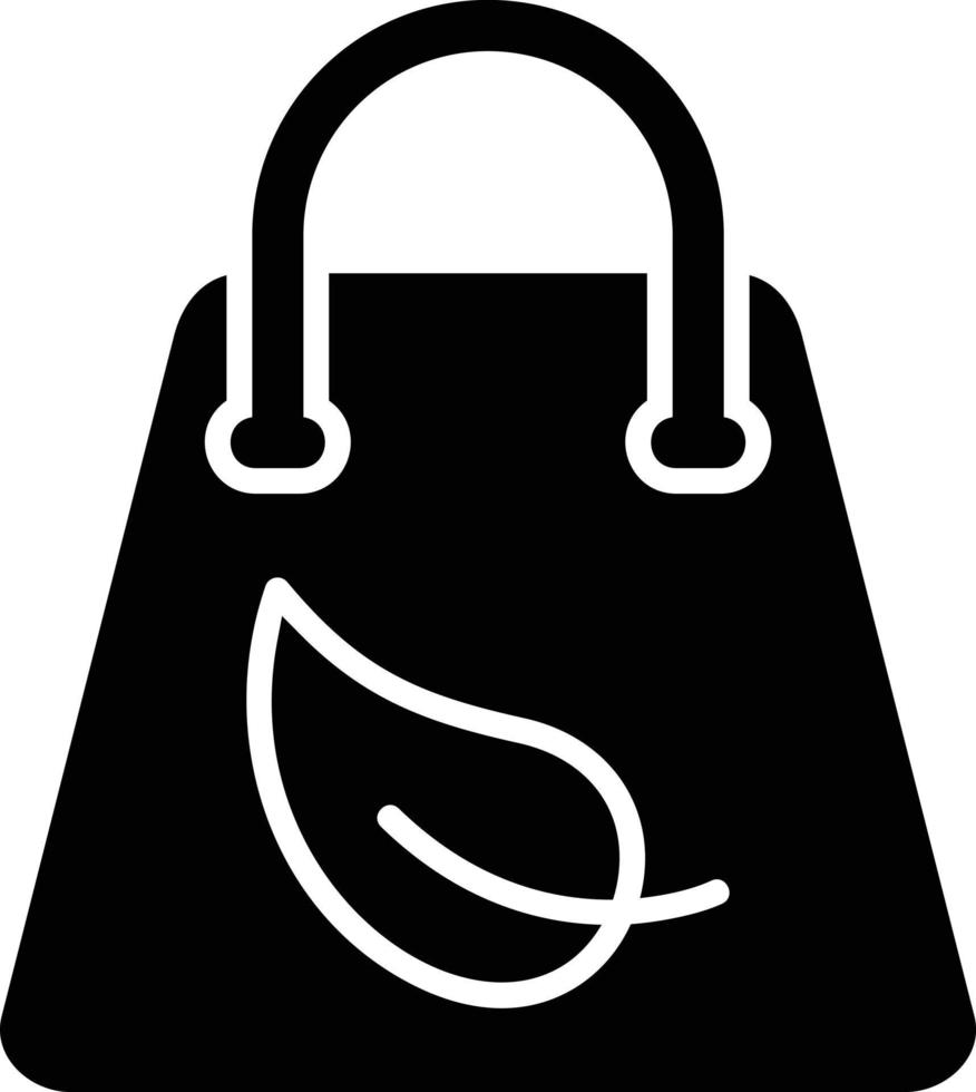 icône de glyphe de sac écologique vecteur