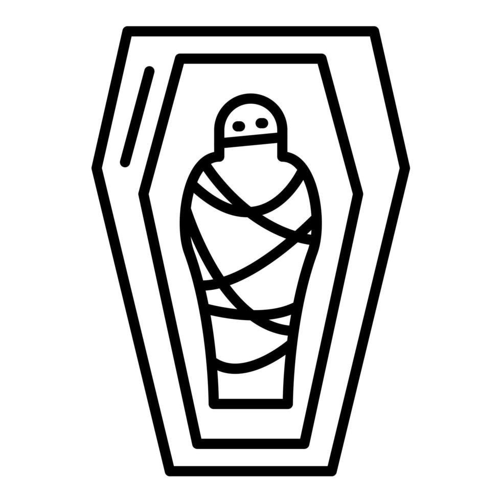 icône de ligne de momie vecteur