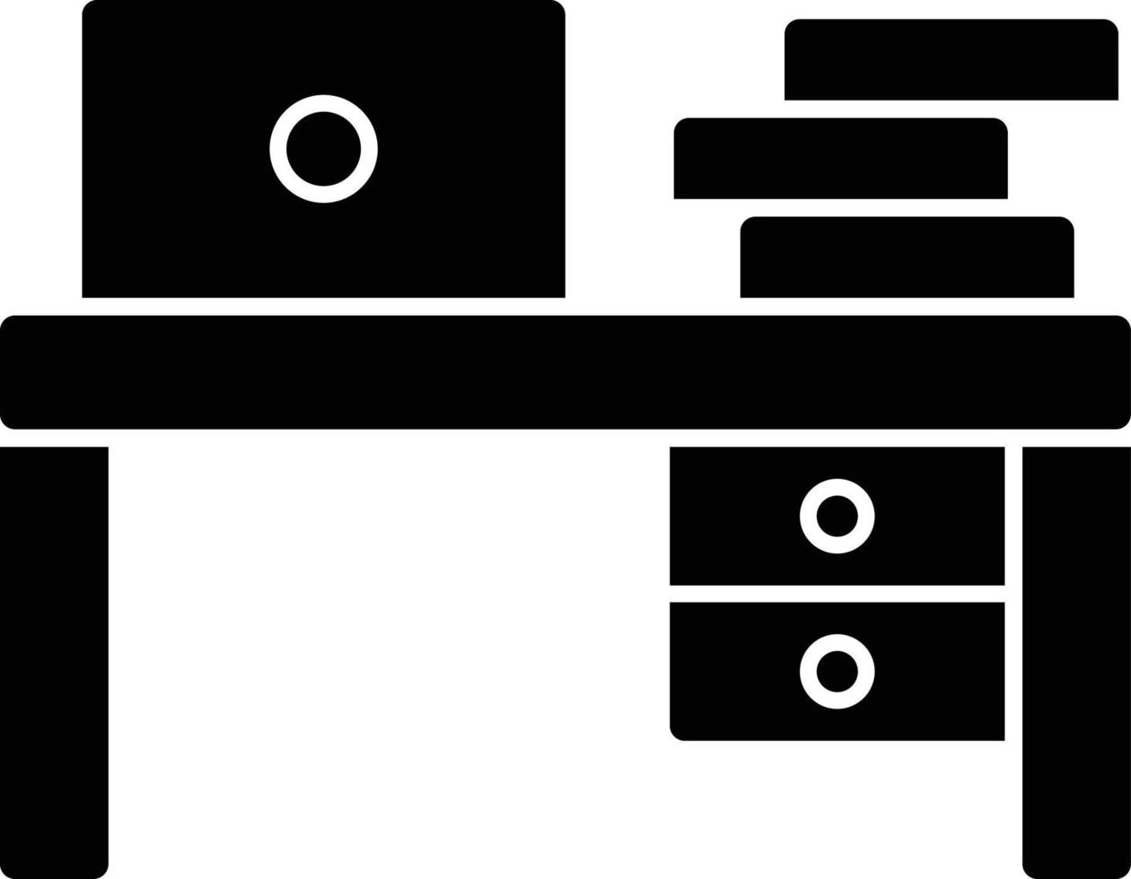 icône de glyphe de table de travail vecteur