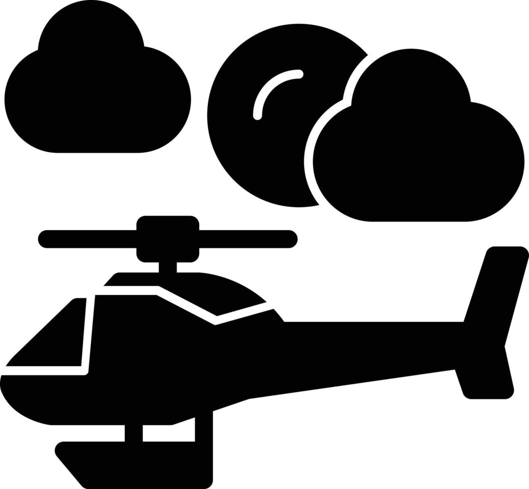icône de glyphe d'hélicoptère vecteur